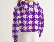 CLASSIC HOUNDSTOOTH CROP TOP SWEATER