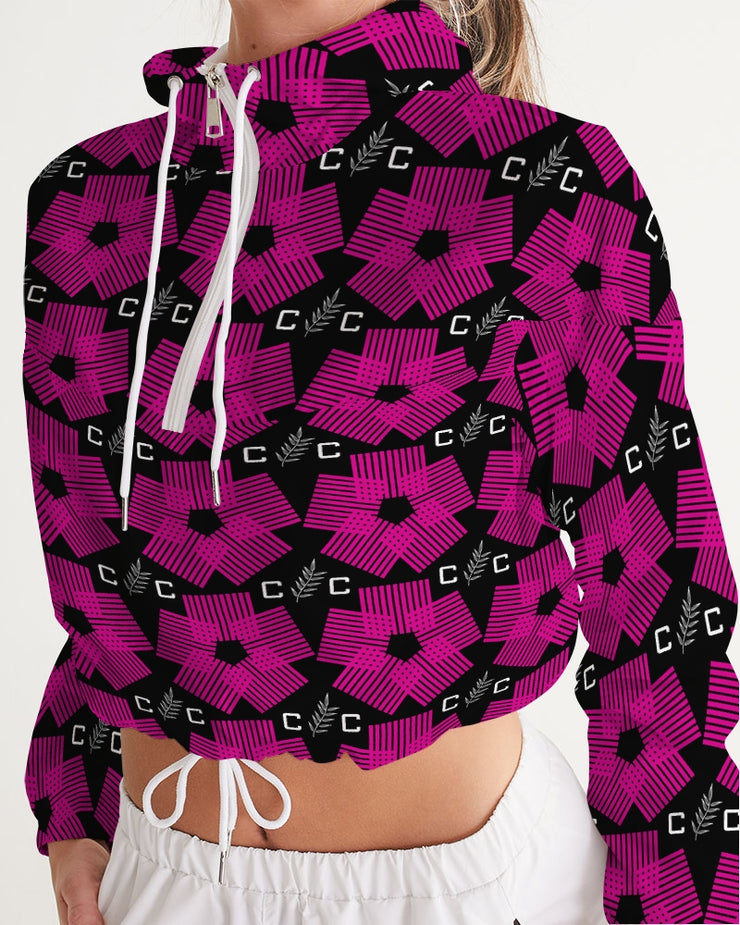 BLOSSOM POWER CROPPED WINDBREAKER JACKET